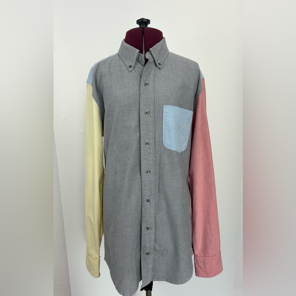Vintage American Apparel Oxford Colorblock Shirt XS - Y2K/90s Preppy Unisex - Picture 2 of 12